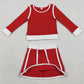 Baby Girls Clothes Red Long Sleeve Top Skirts Shorts Yoga Active Clothes Sets GLD1482