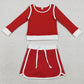 Baby Girls Clothes Red Long Sleeve Top Skirts Shorts Yoga Active Clothes Sets GLD1482