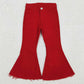 Baby Girls Jeans Pants Red Denim Bell Pants P0083 12.3