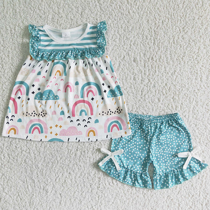 Boutique Baby Girls Clothes Set Girls Summer Clothing Wholesale Kids Outfits GSSO0047