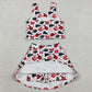 Baby Girls Clothes Team Red Football Bows Vest Top Short Skirts Yoga Sets GSD2693