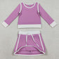 Baby Girls Clothes Pink Long Sleeve Top Skirts Shorts Yoga Clothes Sets GLD1484