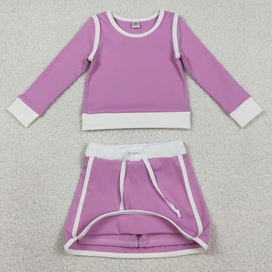 Baby Girls Clothes Pink Long Sleeve Top Skirts Shorts Yoga Clothes Sets GLD1484