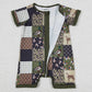 Baby Infant Boys Romper Duck Print Zip Short Sleeve Rompers SR0902