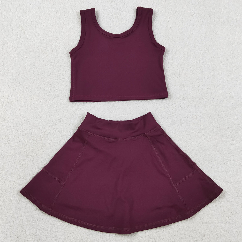Baby Girls Dress Wine Vest Top Sports Skorts Clothes Sets GSD1981