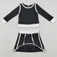 Baby Girls Clothes Black Long Sleeve Top Skirts Shorts Yoga Active Clothes Sets GLD1481