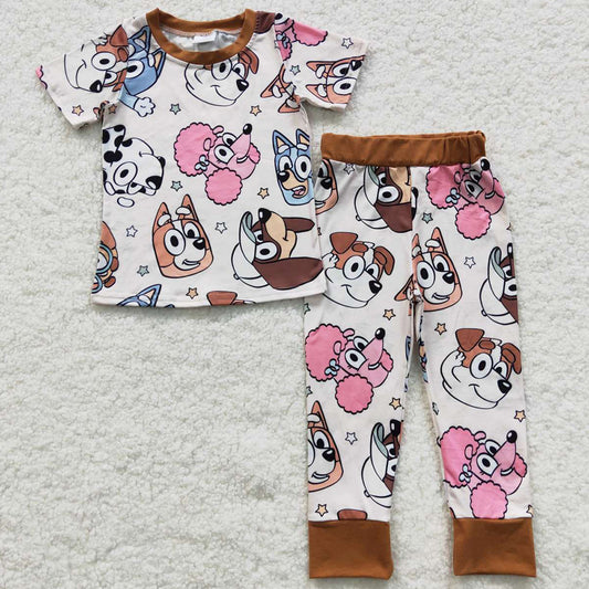 Cute Baby Kids Pajamas Short Sleeve Long Pants Sleepwear Sets BSPO0120