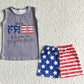 Summer Baby Boy Clothes July 4th Boutique Boys Clothing Star Print Kids Outfits BSSO0036