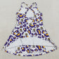 Baby Girls Dress Strap Purple Leopard LSU Tigers Team Yoga Active Shorts Knee Length Dresses GSD3639