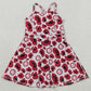 Baby Girls Dress Strap Red Leopard A Team Yoga Active Shorts Knee Length Dresses GSD3635