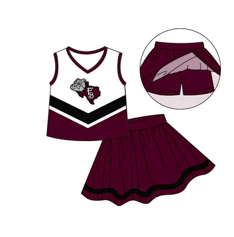 Preorder (moq 5)Baby Girls FB Dog Top Team Skorts Team Sets 8.13
