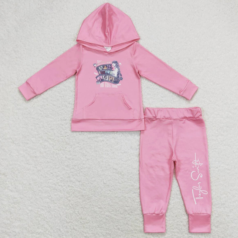 Baby Girls Clothes Pink Hooded Top Pants Clothes Sets GLP1170