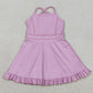 Baby Girls Dress Lavender Strap Yoga Ruffle Active Shorts Knee Length Dresses S0712
