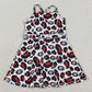 Baby Girls Dress Strap Black Red Leopard G Team Yoga Active Shorts Knee Length Dress GSD3632