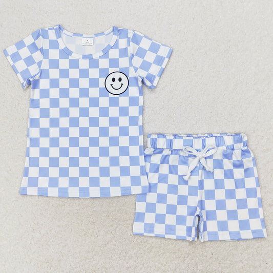 Baby Boys Clothes Short Sleeve Blue Top Shorts Pajamas Sets BSSO0974