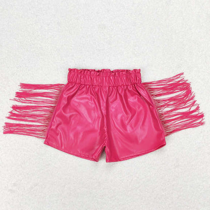Baby Girls Tassels Shorts Fashion Sibling Sister Girls Pleather Shorts SS0242