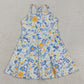 Baby Girls Dress Strap Colorful Flowers Yoga Active Shorts Ruffle Knee Length Dress GSD3565