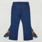 Baby Girls Pants Western Aztec Print Bell Bottom Denim Pants P0303 12.11