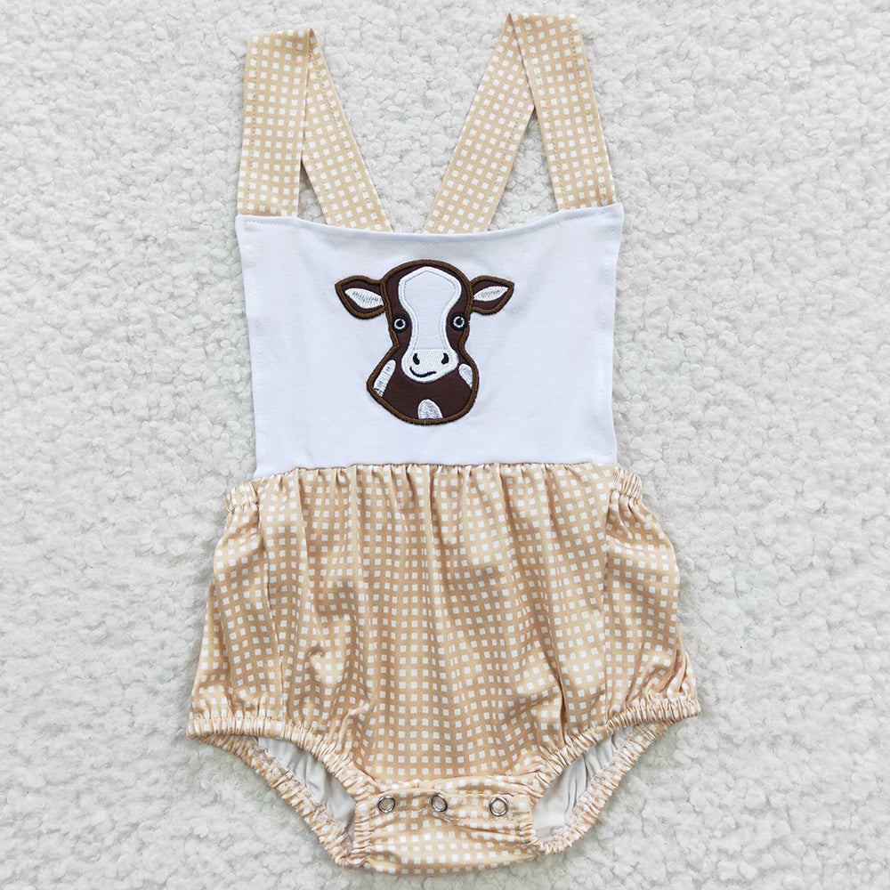 Baby Girls Rompers Cow Sunflower Kids Sibling Rompers SR0312