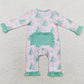 Baby Infant Girls Rompers Christmas Pink Bows Trees Zip Bamboo Rompers LR1073