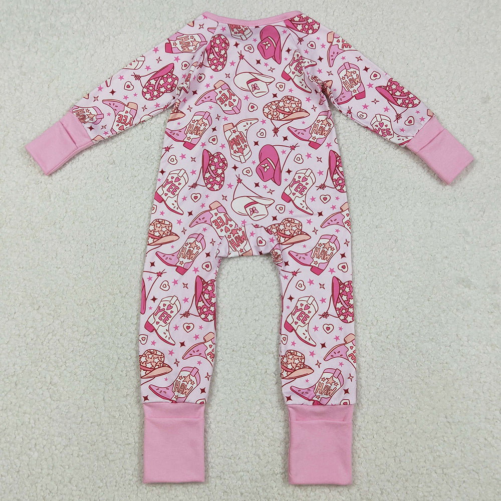 Baby Girls Rompers Howdy Boots Hats Western Two Way Zip Convertible Rompers LR2855 12.8