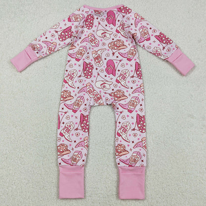 Baby Girls Rompers Howdy Boots Hats Western Two Way Zip Convertible Rompers LR2855 12.8