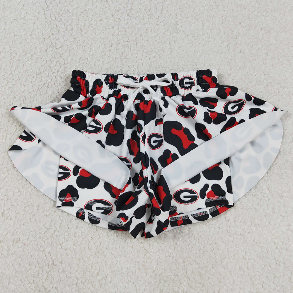 Baby Girls Shorts Black Leopard G Yoga Active Team Ruffle Shorts Bottom SS0814