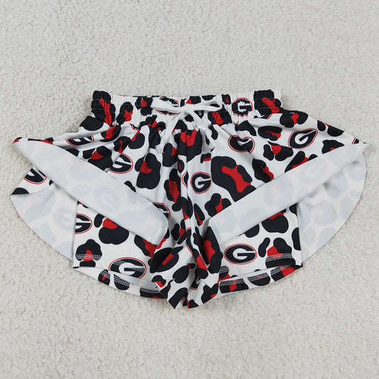 Baby Girls Shorts Black Leopard G Yoga Active Team Ruffle Shorts Bottom SS0814
