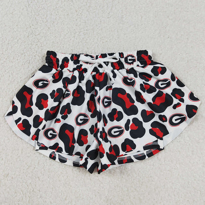 Baby Girls Shorts Black Leopard G Yoga Active Team Ruffle Shorts Bottom SS0814