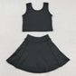 Baby Girls Clothes Black Vest Top Yoga Sports Skorts Clothes Sets GSD1982