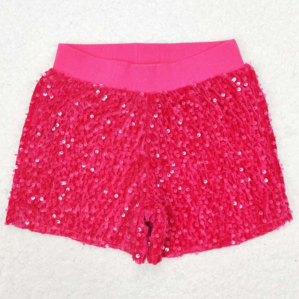 Baby Girls Shorts Dark Pink Sequin Summer Shorts SS0351