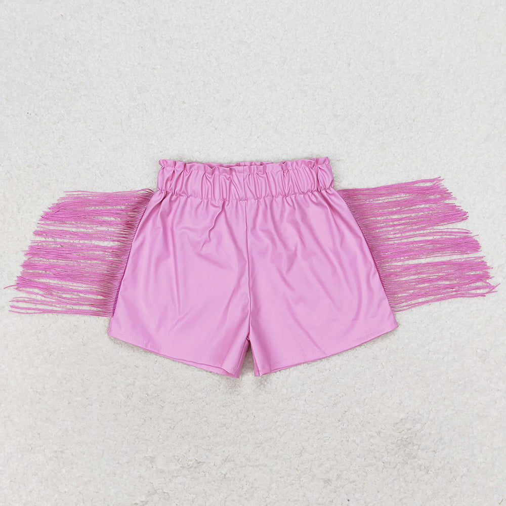 Baby Girls Shorts Pink Tassel Pleather Shorts SS0222