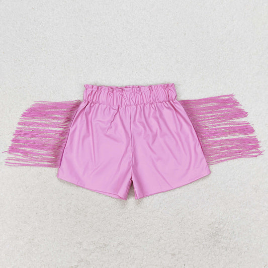 Baby Girls Shorts Pink Tassel Pleather Shorts SS0222