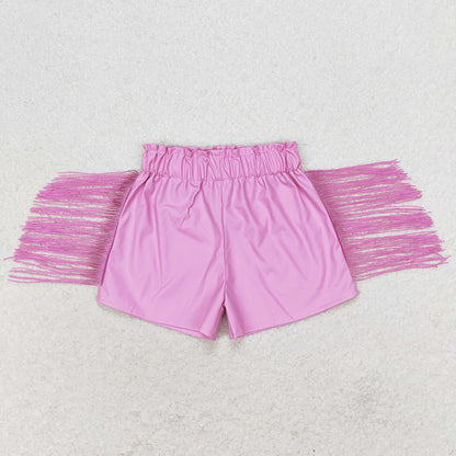 Baby Girls Tassels Shorts Fashion Sibling Sister Girls Pleather Shorts SS0242