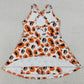 Baby Girls Dress Strap Orange Leopard Dogs Team Yoga Active Shorts Knee Length Dress GSD3634