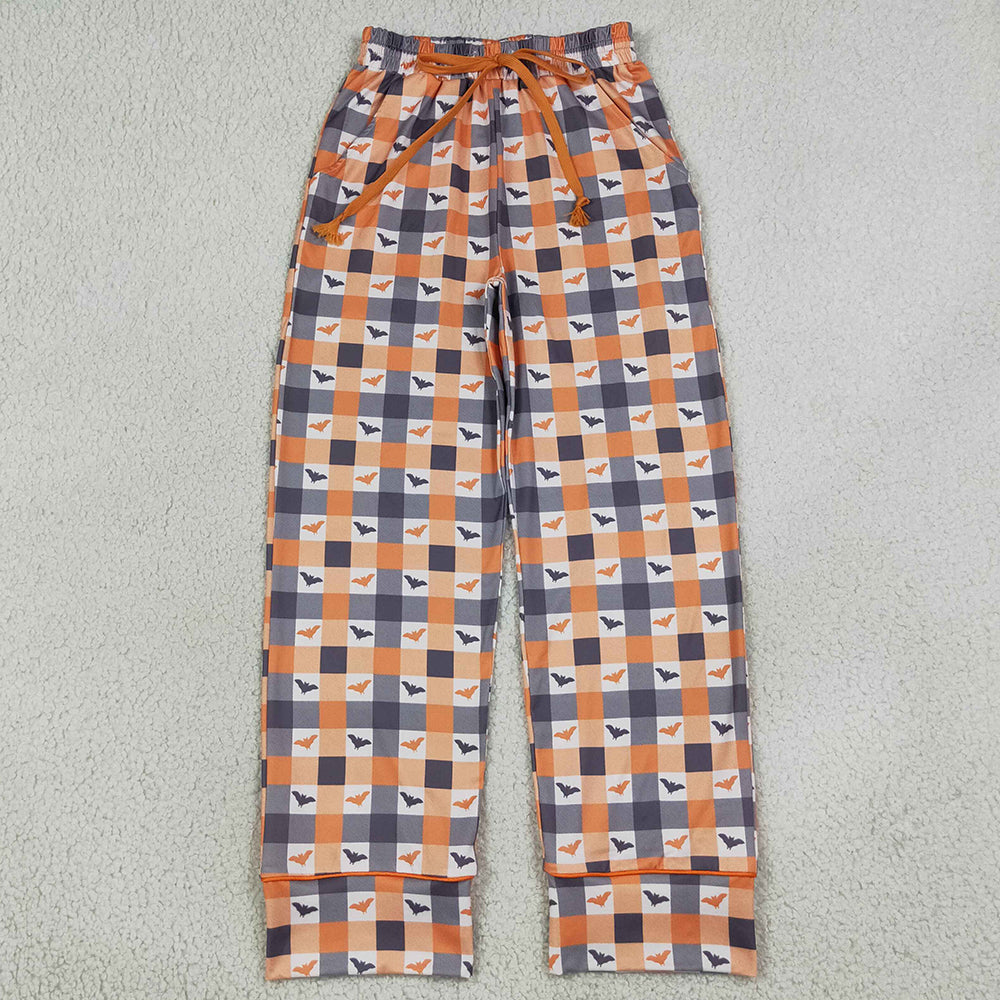 Adult Women Pants Khaki Checked Bats Halloweens Pants Bottom P1095