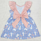 Baby Girls Dress Easter Rabbits Bows Knee Length Dresses GSD1829