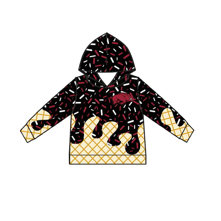 Preorder(moq 5) hogs black ice cream sprinkle toddler kids team hoodie 8.18