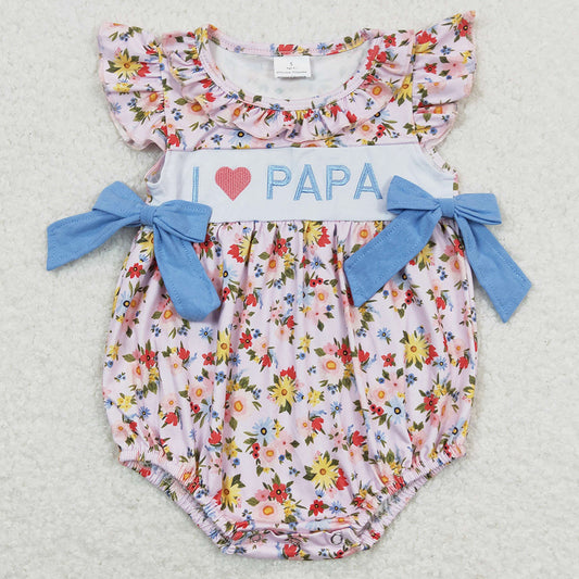 Boutique Baby Infant Girls Rompers I Love Papa Embroidery Girls Romper SR1162