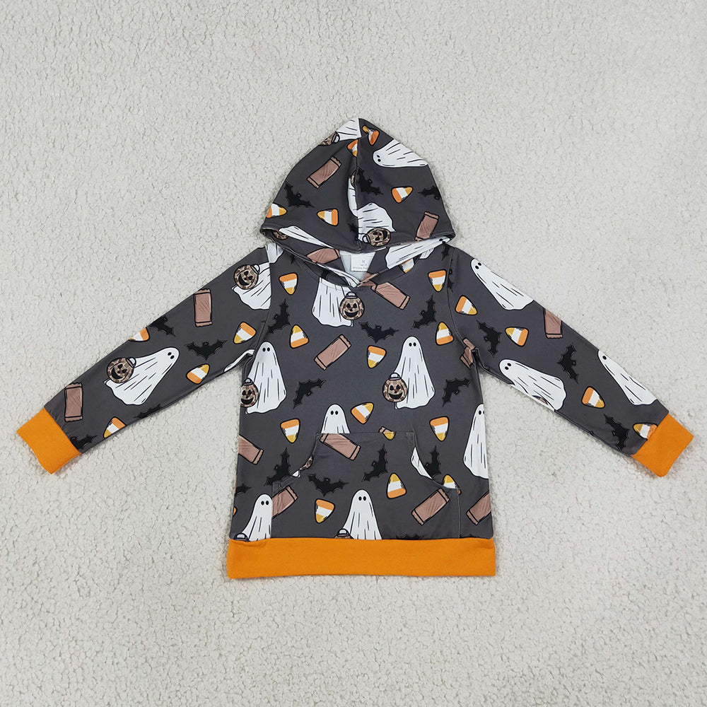 Baby Boys Clothes Ghost Pumpkins Bats Halloween Pocket Hoodies Tops BT1898
