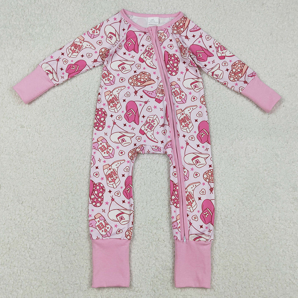 Baby Girls Rompers Howdy Boots Hats Western Two Way Zip Convertible Rompers LR2855 12.8