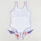 Baby Girls Swimsuits Purple Sleeveless Ruffle One Piece Swimsuits S0388