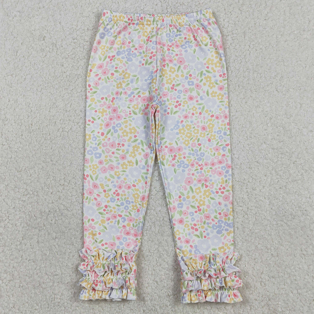 Baby Girls Pants Flowers Ruffle Legging Pants Bottom P1005 1.2