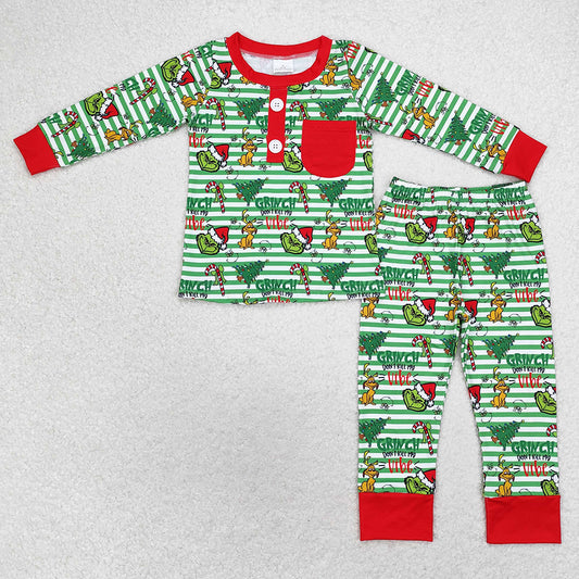 Baby Boys Pajamas Christmas Pocket Long Sleeve Shirt Pants Sibling Pajamas Sets BLP0507