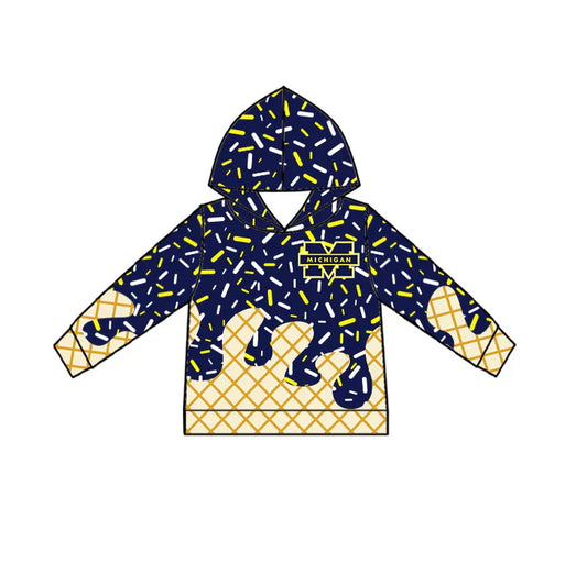Preorder(moq 5) M navy ice cream sprinkle toddler kids team hoodie 8.19