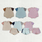 Sibling Baby Kids Clothes Patchwork Shirts Tops Shorts Clothes Set Rompers