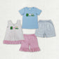 Sibling Baby Boys Girls Embroidery Golf Trucks Top Shorts Clothes Sets