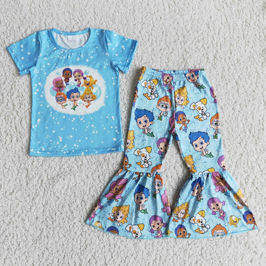 Cartoon Girls Clothing Bell Pants Sets B0-26