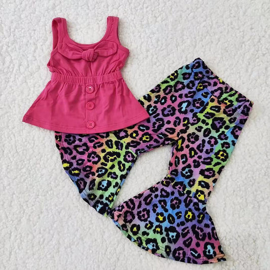 Boutique Baby Girls Clothes Leopard Bell Pants Sets B17-21