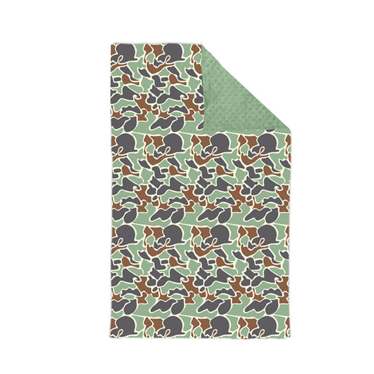 Baby Kids Blankets Toddler Children Green Camo Minky Blankets preorder BL0144